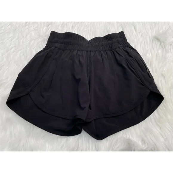 Lululemon Tracker Short 4&quot; Black Sz 4 Athletic Running Yoga