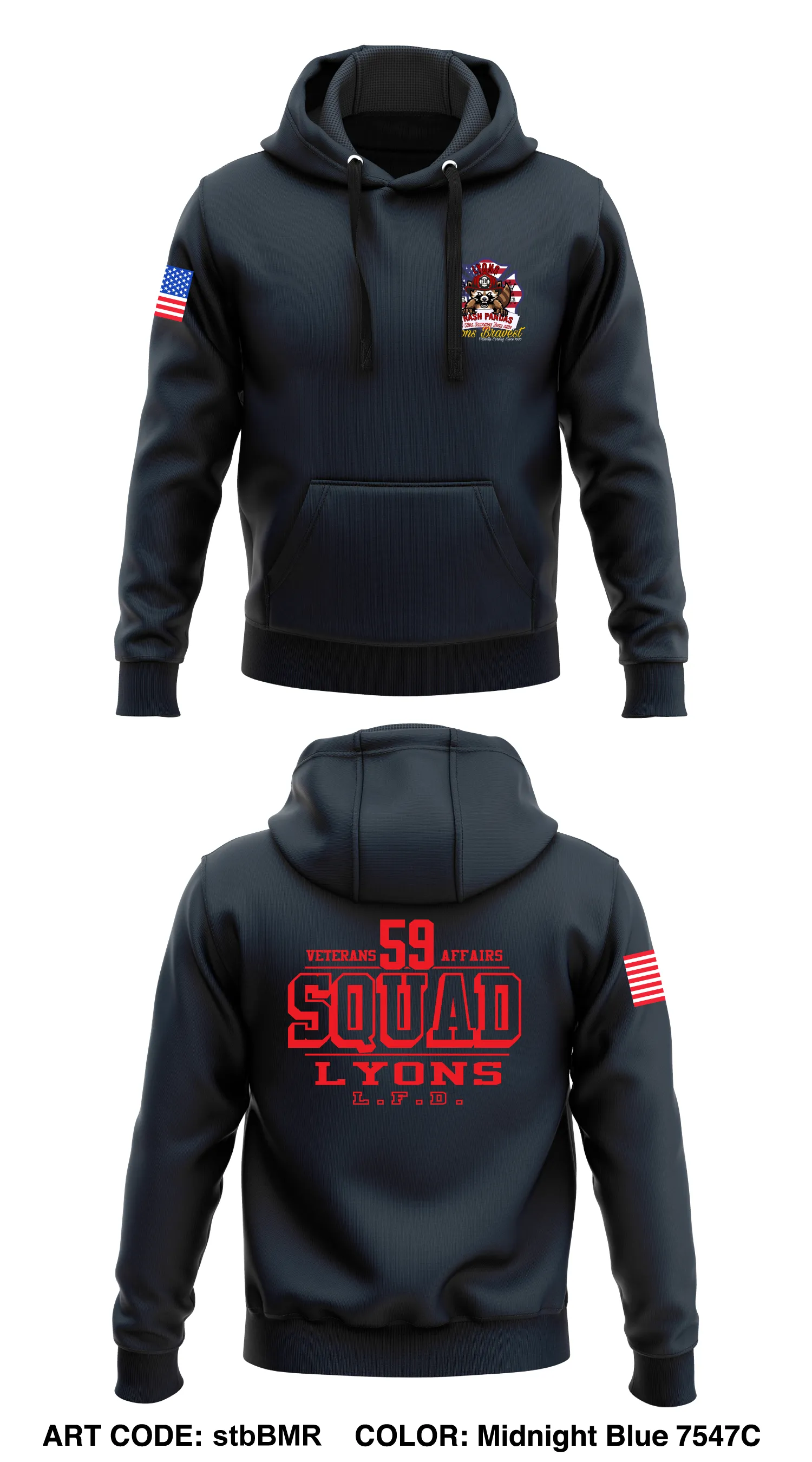 Lyons Fire Department  Core Men's Hooded Performance Sweatshirt - stbBMR