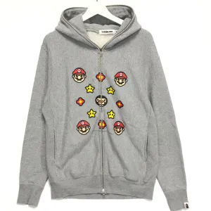 [M] A Bathing Ape Bape Baby Milo Mario Monogram Full Zip Hoodie