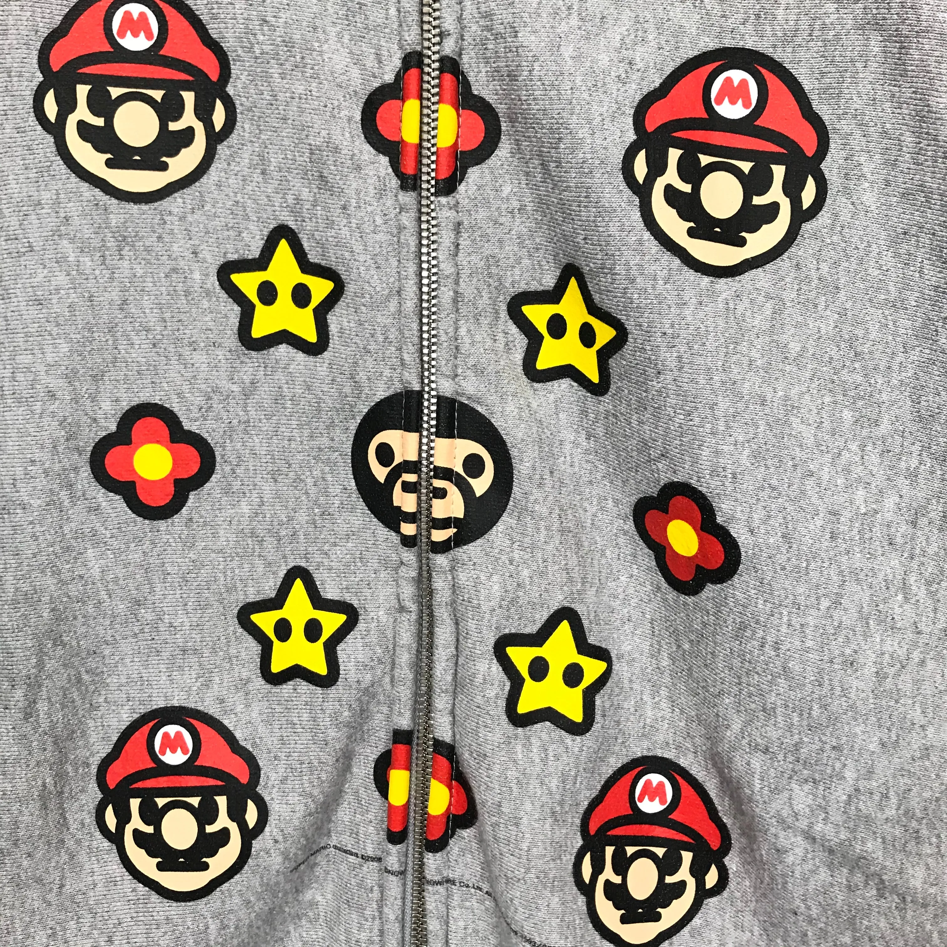 [M] A Bathing Ape Bape Baby Milo Mario Monogram Full Zip Hoodie