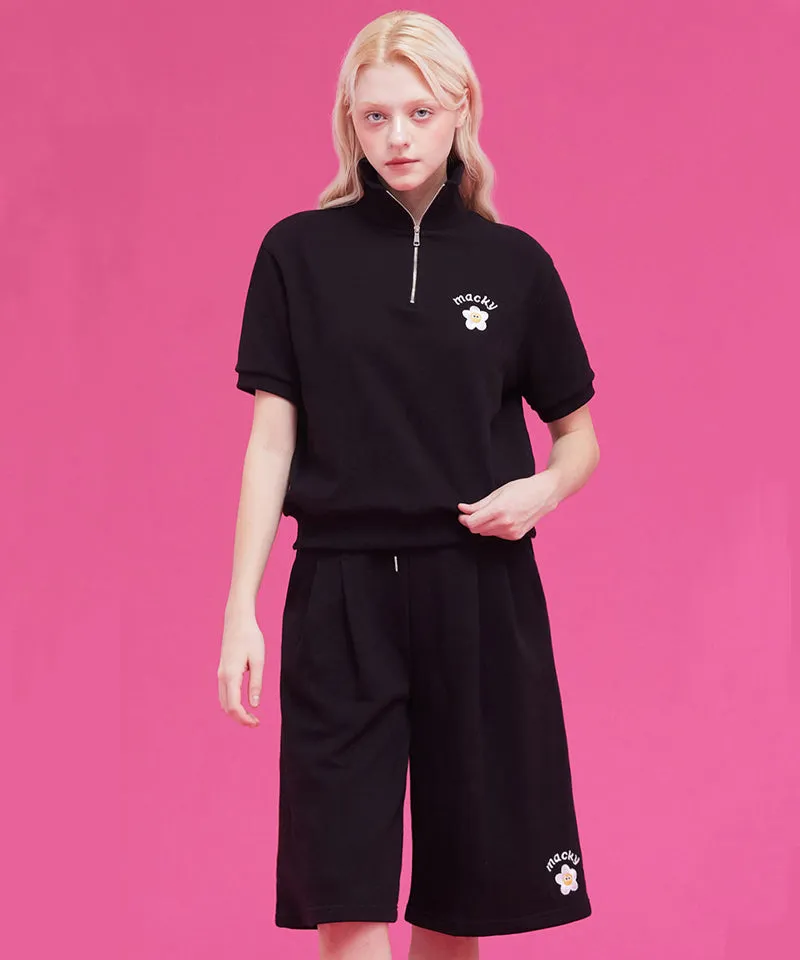 MACKY Golf: Daisy Bermuda Sweat  Pants - Black