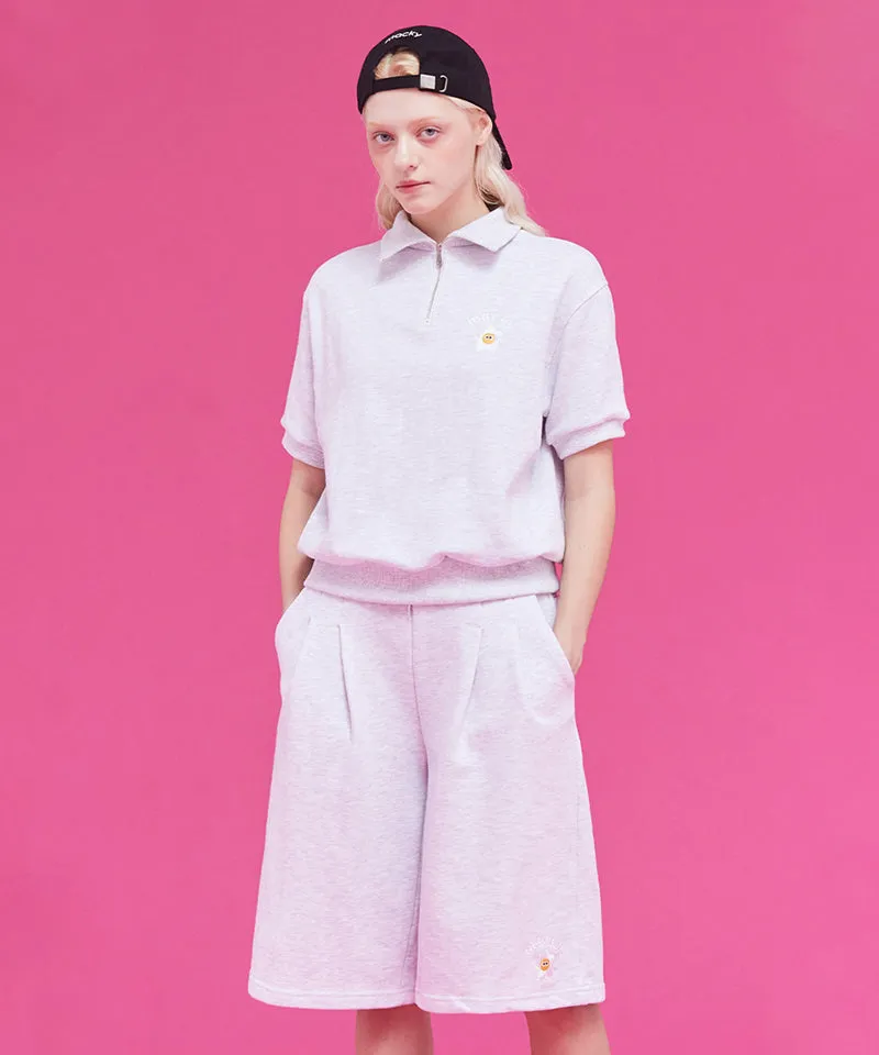 MACKY Golf: Daisy Bermuda Sweat  Pants - Light Gray
