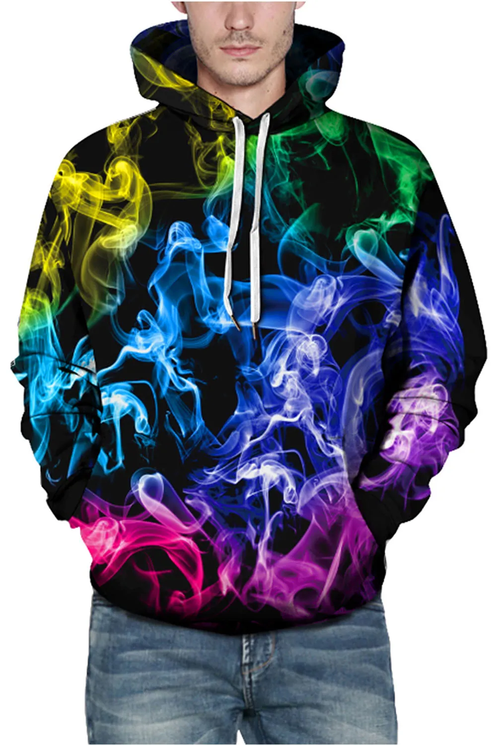 Men 3D Print Pullover Hoodie