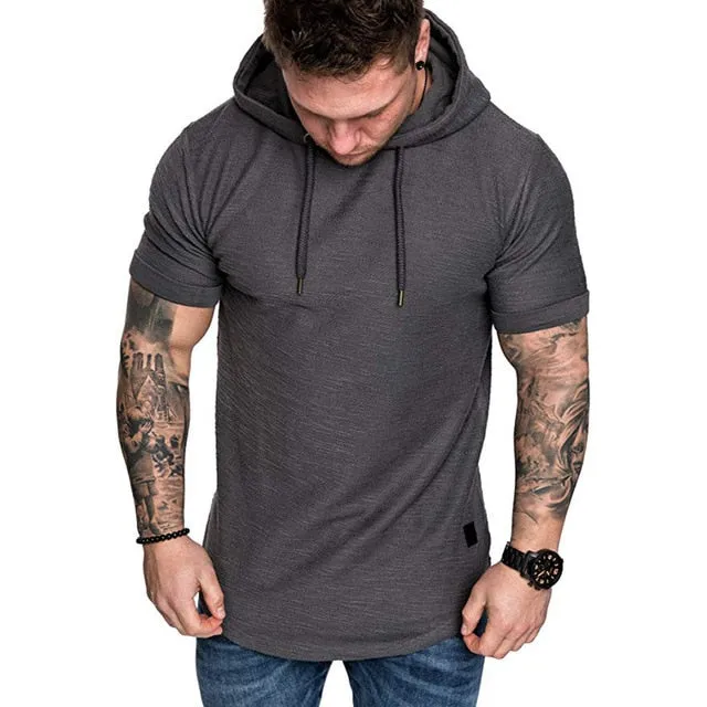 Mens Hoodies Sweatshirts Short Sleeve Men Hoodies