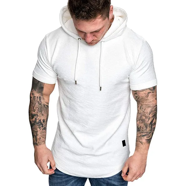 Mens Hoodies Sweatshirts Short Sleeve Men Hoodies