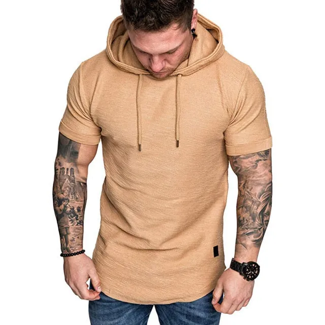 Mens Hoodies Sweatshirts Short Sleeve Men Hoodies