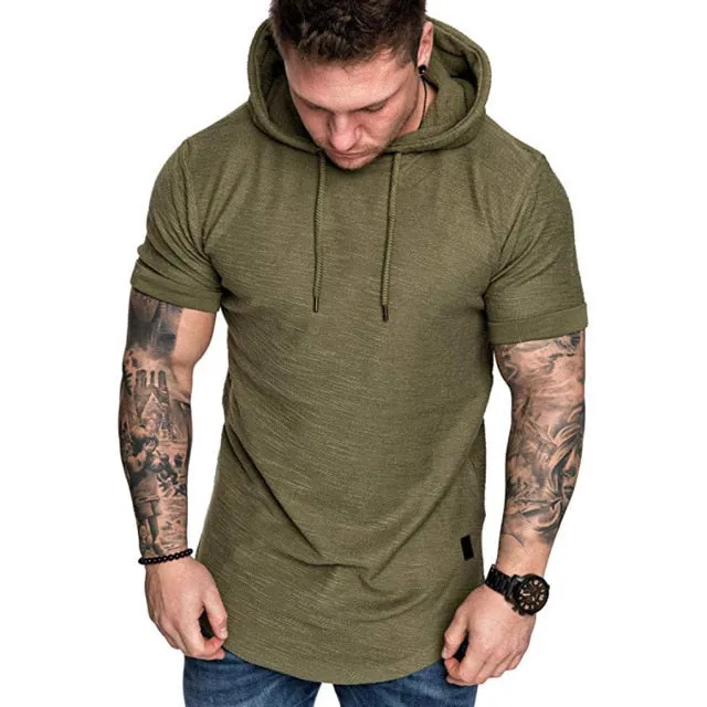 Mens Hoodies Sweatshirts Short Sleeve Men Hoodies