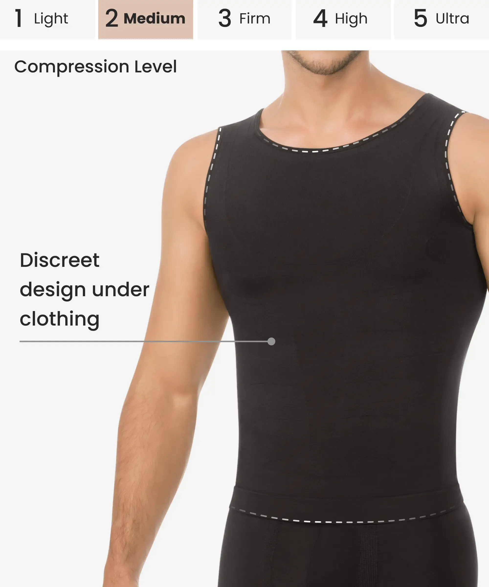 Men's seamless control compression shirt - Style 1518