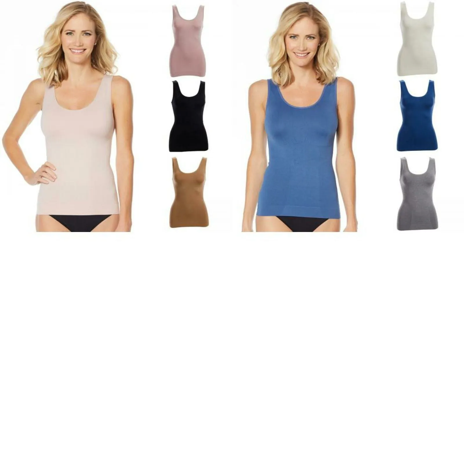 Nearly Nude Women's 3 Pack Seamless Shaping Tank Tops