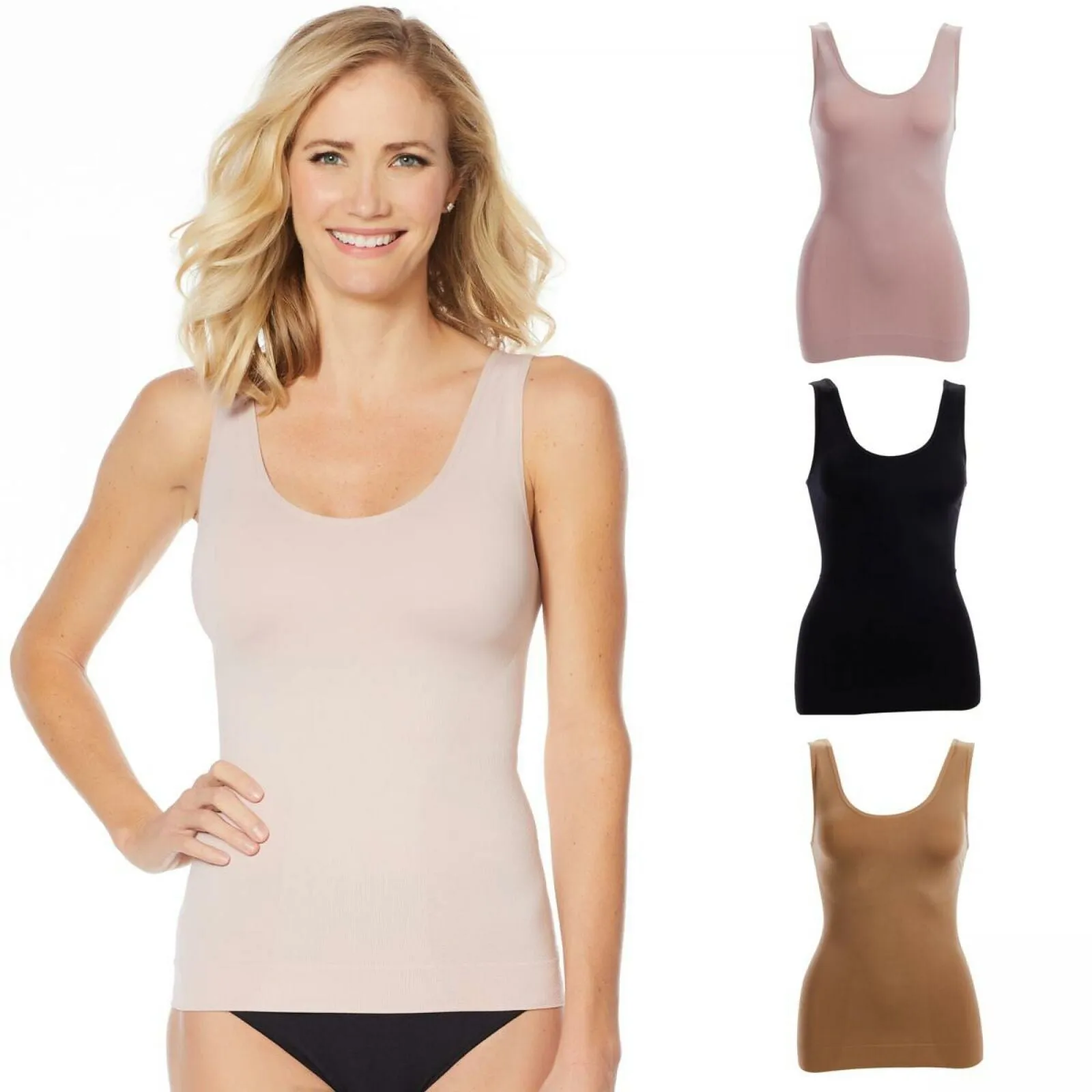 Nearly Nude Women's 3 Pack Seamless Shaping Tank Tops