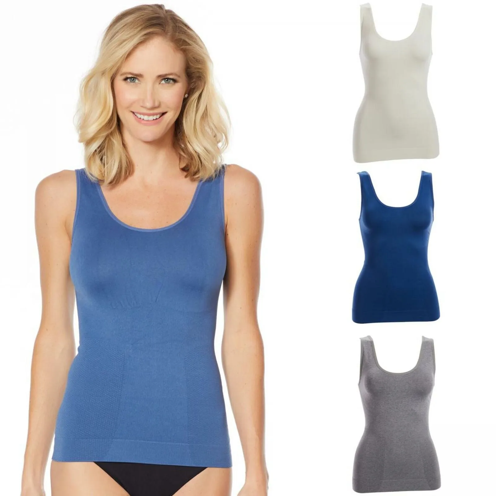 Nearly Nude Women's 3 Pack Seamless Shaping Tank Tops