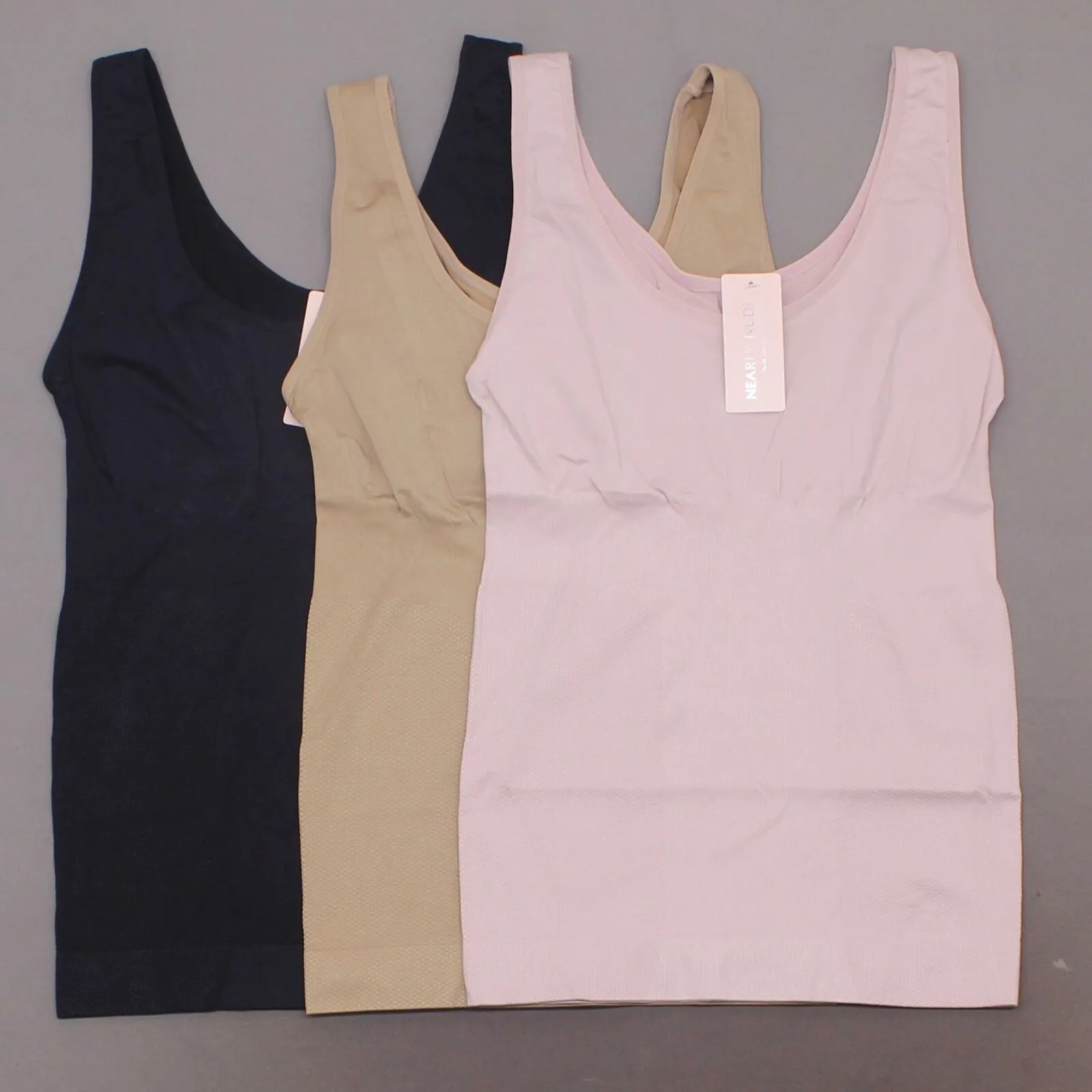 Nearly Nude Women's Plus Size 3 Pack Seamless Shaping Tank Tops