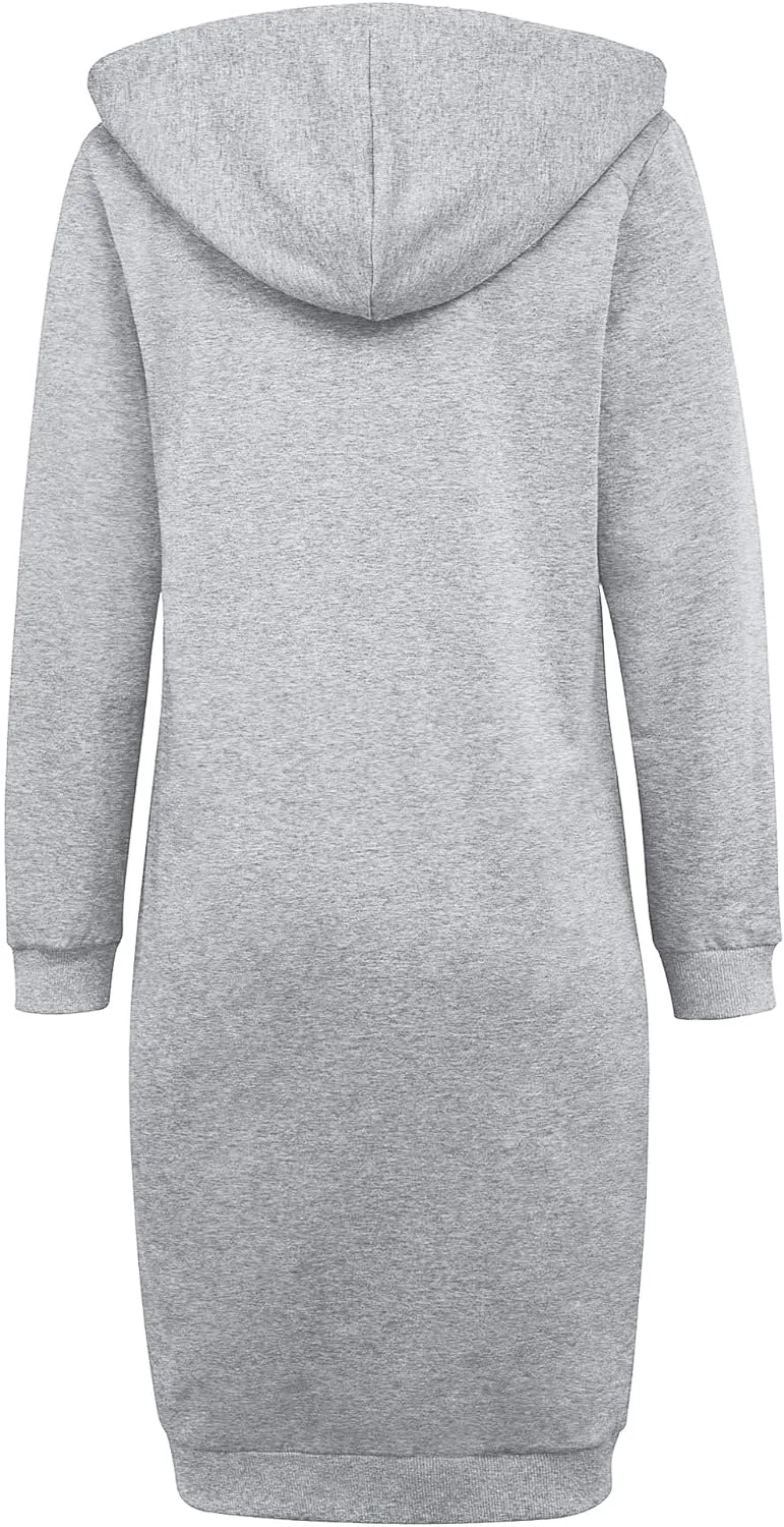 New Reimferce Women's Casual Zip up Hoodies Long Tunic Sweatshirt in Grey Sz 2X!