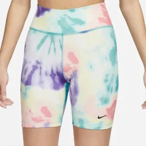 Nike One Women's Mid-Rise 7&quot; Tie-Dye Bike Workout Shorts S