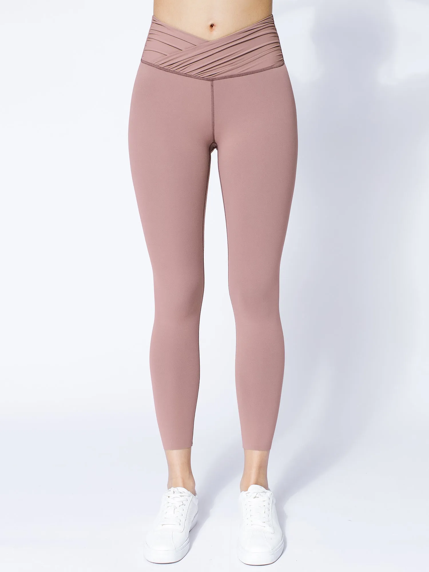 NUDE WRAP ANKLE CROPS, ASH MAUVE