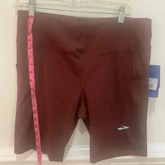 NWT Brooks Method 8&quot; Short Tight Women's Running Brown Shorts Size XL