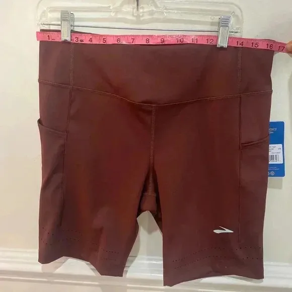 NWT Brooks Method 8&quot; Short Tight Women's Running Brown Shorts Size XL