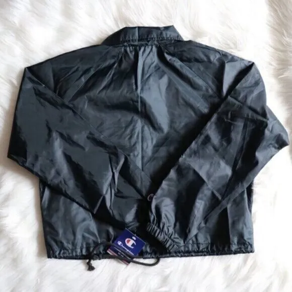 NWT Champion Dark Green Cropped Wind Breaker Track Jacket Size Medium Size XL