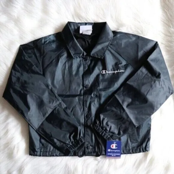 NWT Champion Dark Green Cropped Wind Breaker Track Jacket Size Medium Size XL