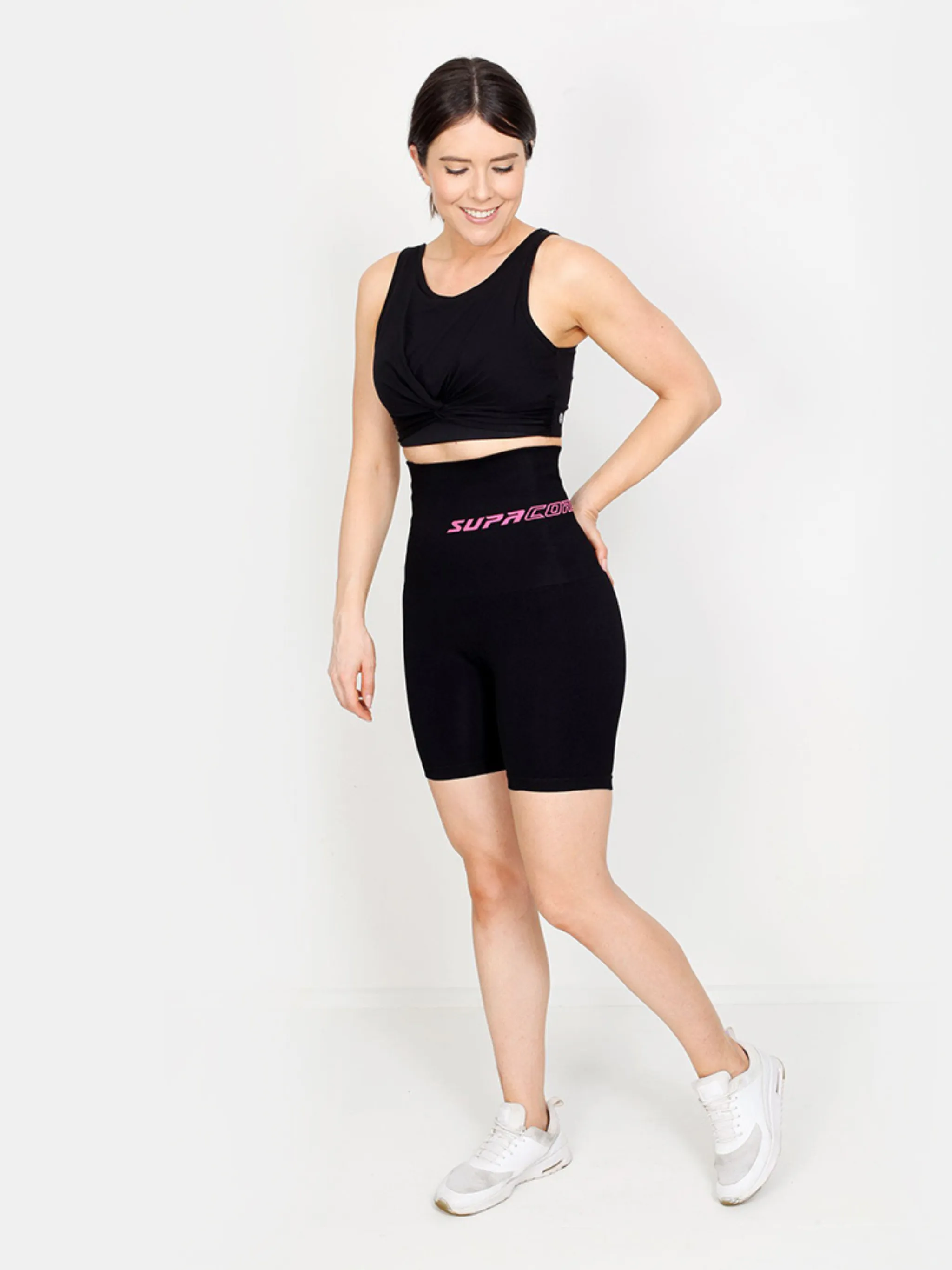 Patented Nina Women's CORETECH® Postpartum Extra High Waist Compression Shorts