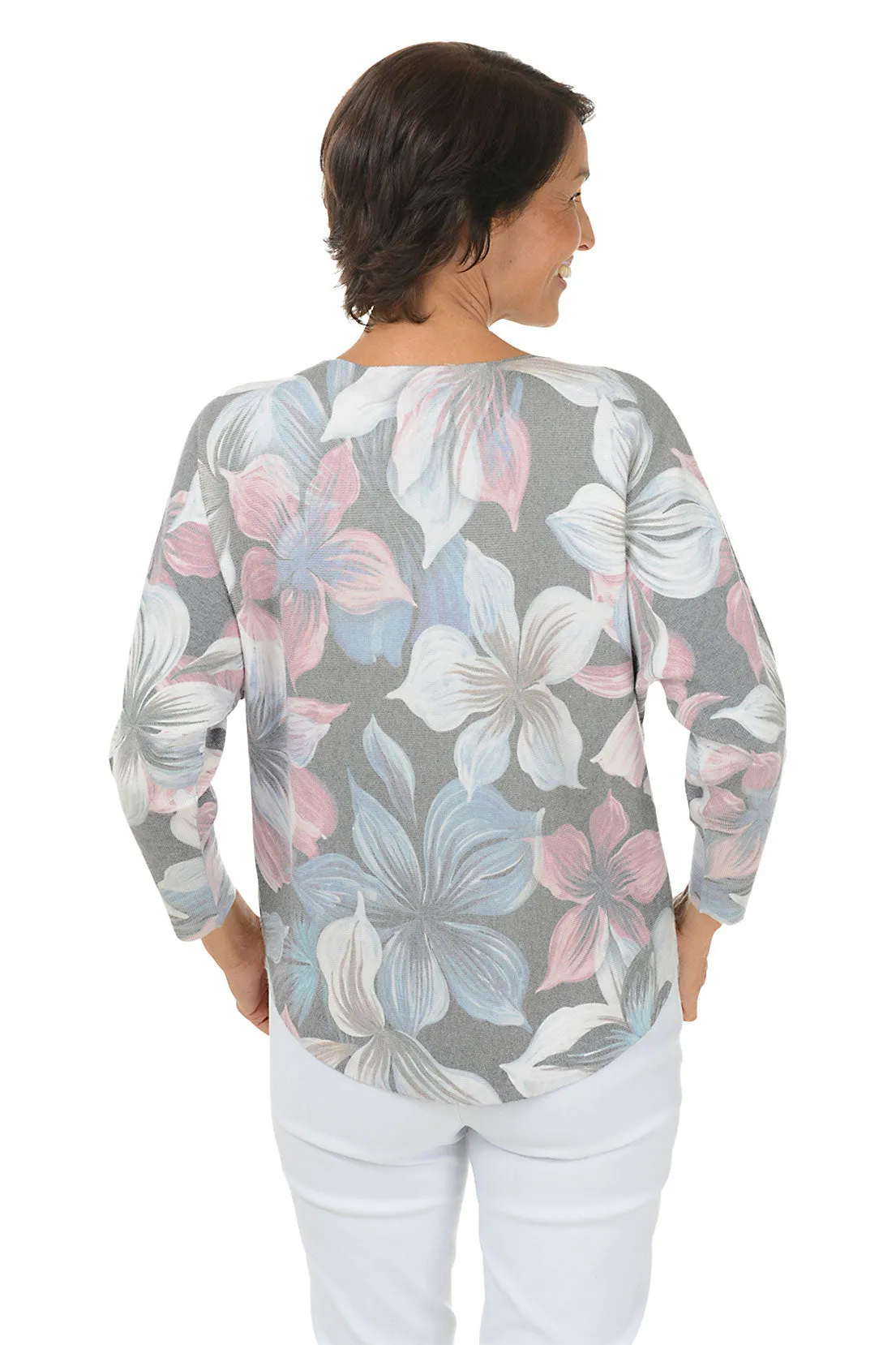 Plumeria 3/4 Dolman Sleeve Sweater