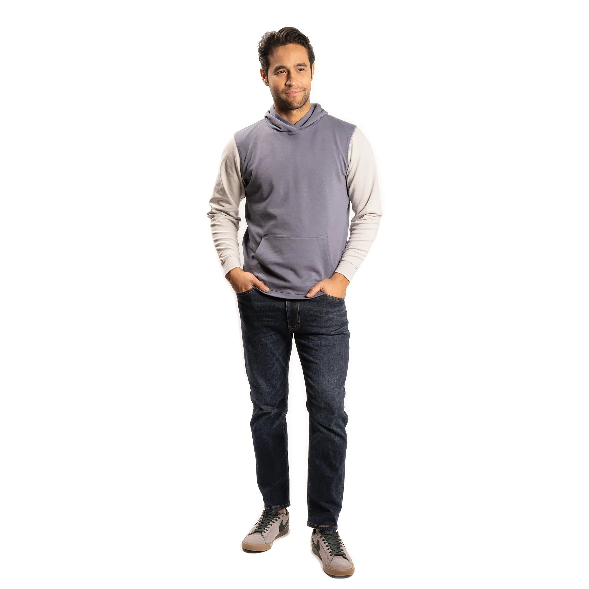 Pullover Hoodie - Washed Navy Grey