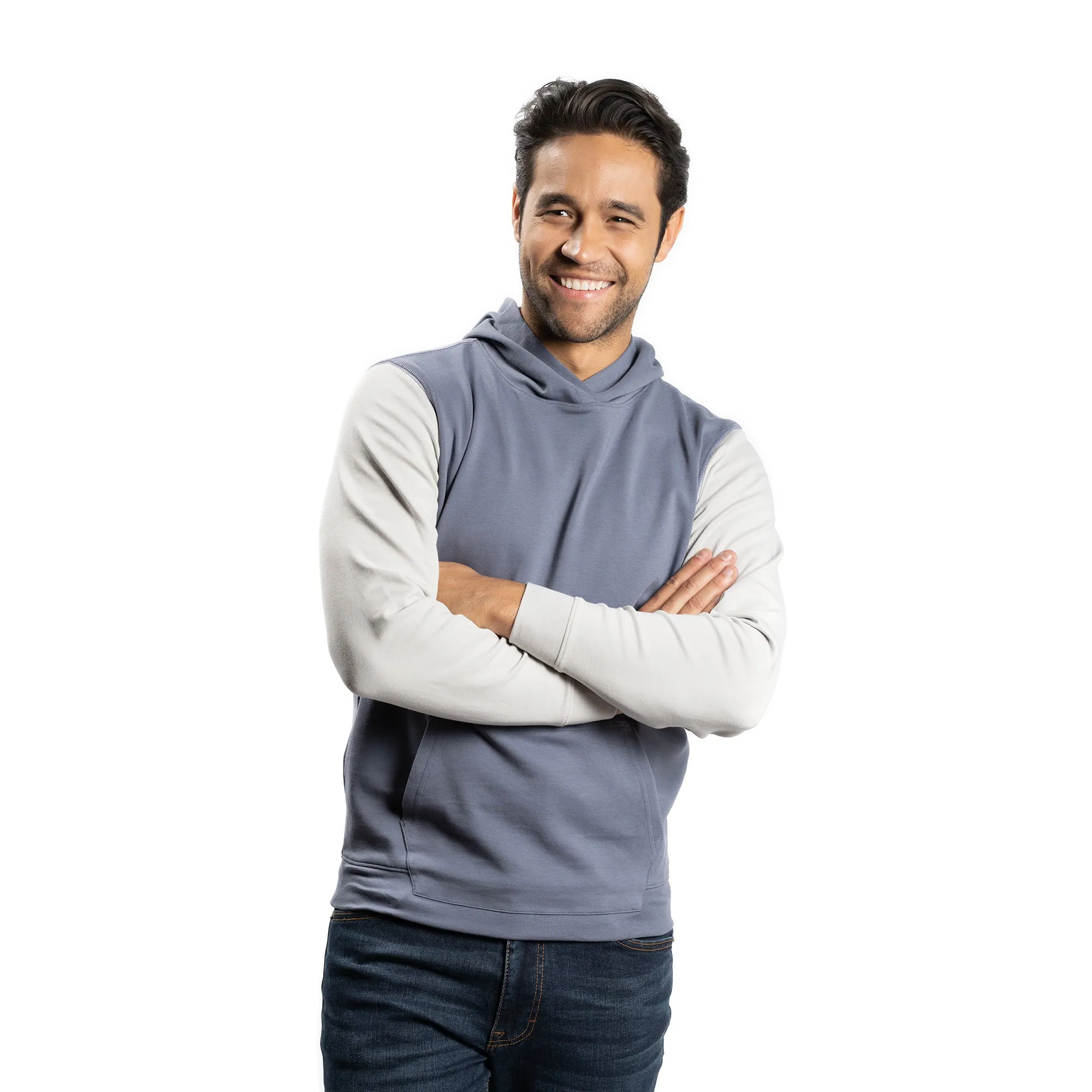 Pullover Hoodie - Washed Navy Grey