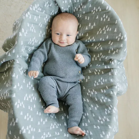 Ribbed Knit Layette Set