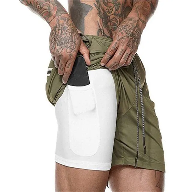 Running  Gem Shorts  2 in 1 Fitness Shorts for men