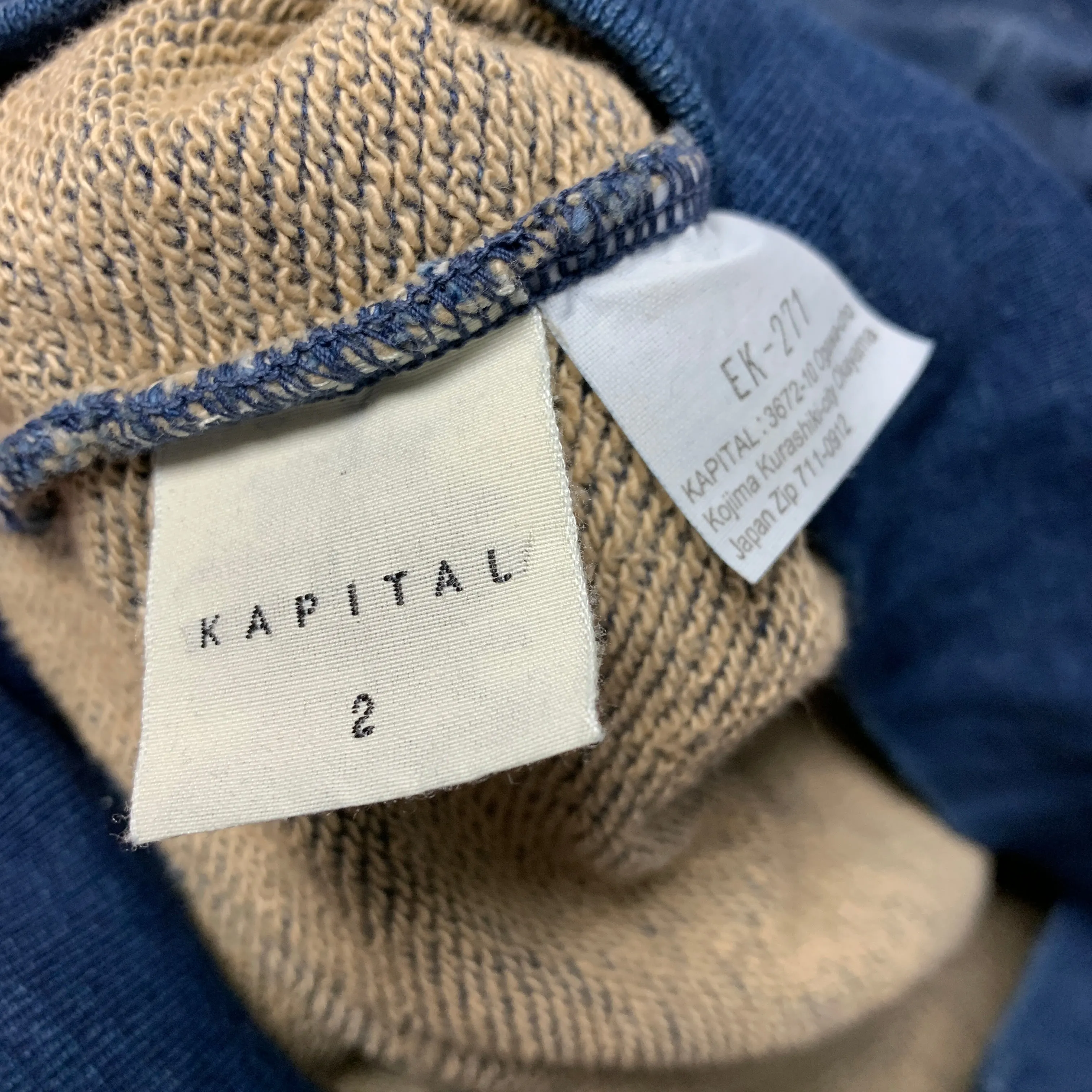[S] Kapital Indigo Dyed Cotton Pullover Hoodie