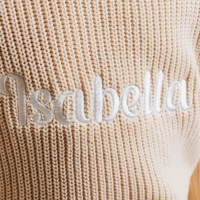 Sand Knitted Personalised Jumper