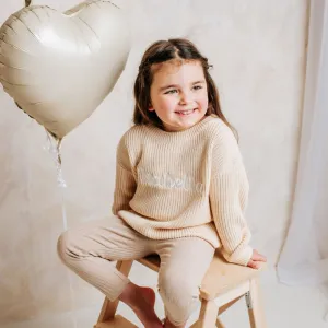 Sand Knitted Personalised Jumper
