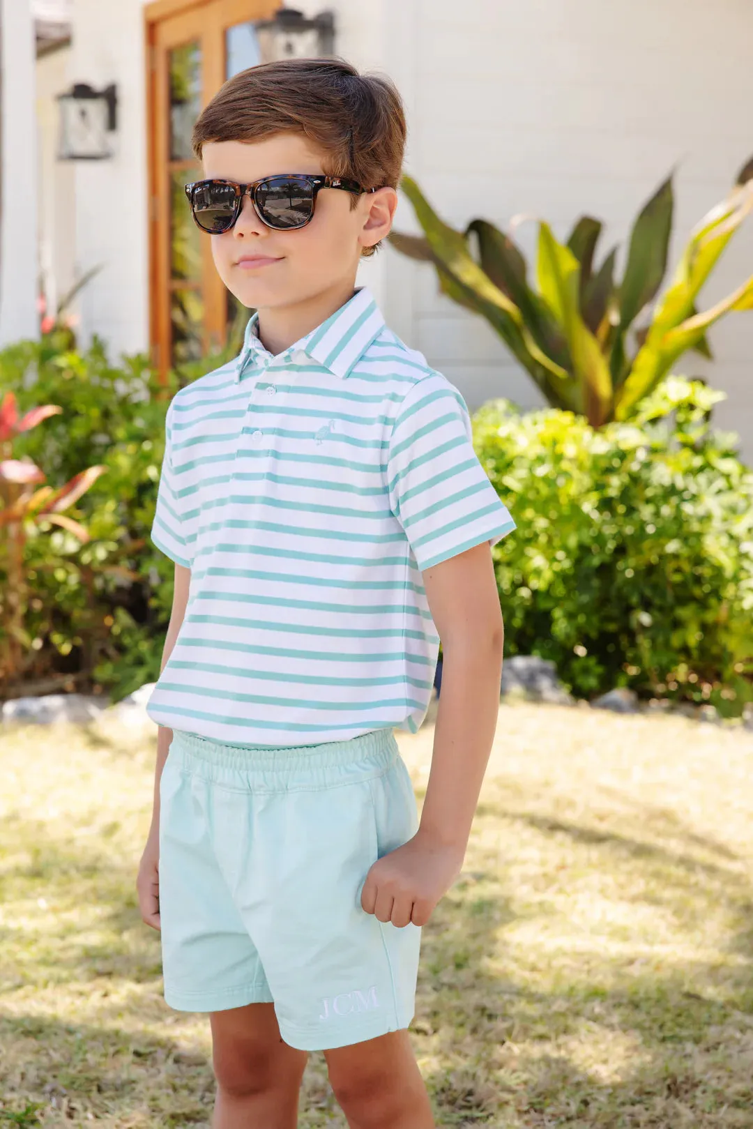 Sheffield Shorts (Twill), Edisto Egg Blue with Saratoga Stone Stork