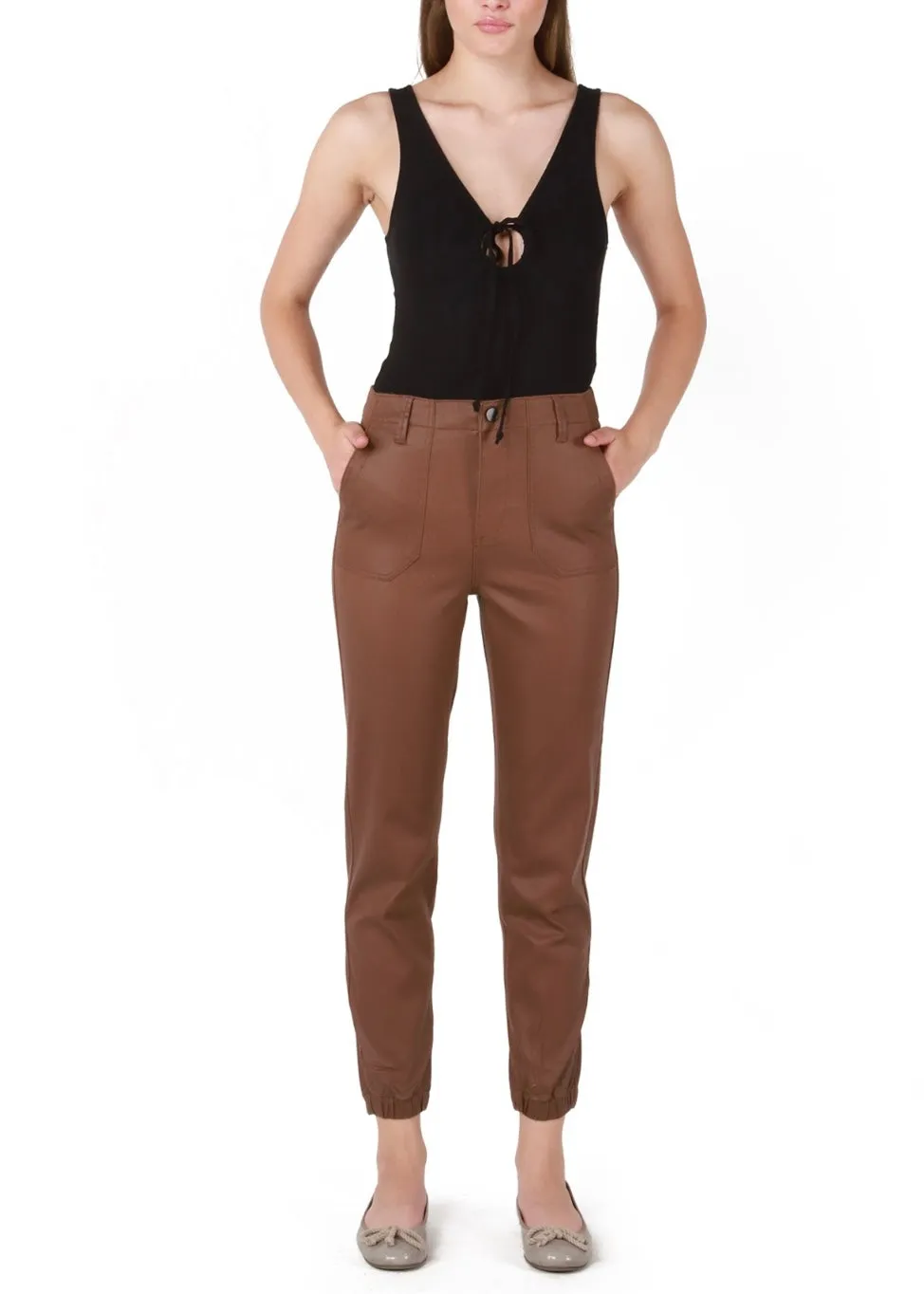 Sofia High Rise Coated Jogger