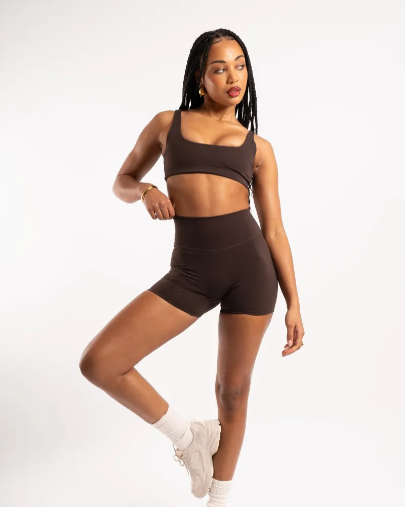 Square Neck Crop - Chocolate
