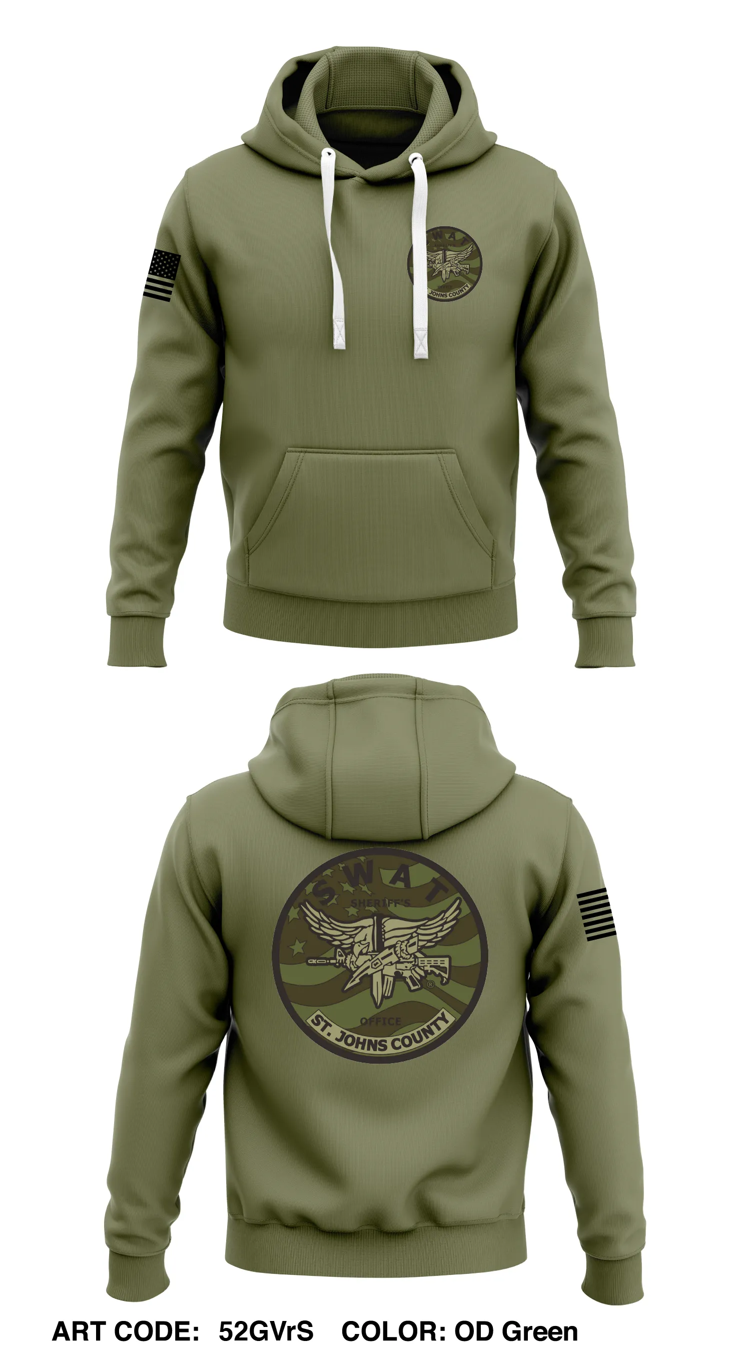 ST. JOHNS COUNTY SWAT Store 1  Core Men's Hooded Performance Sweatshirt - 52GVrS