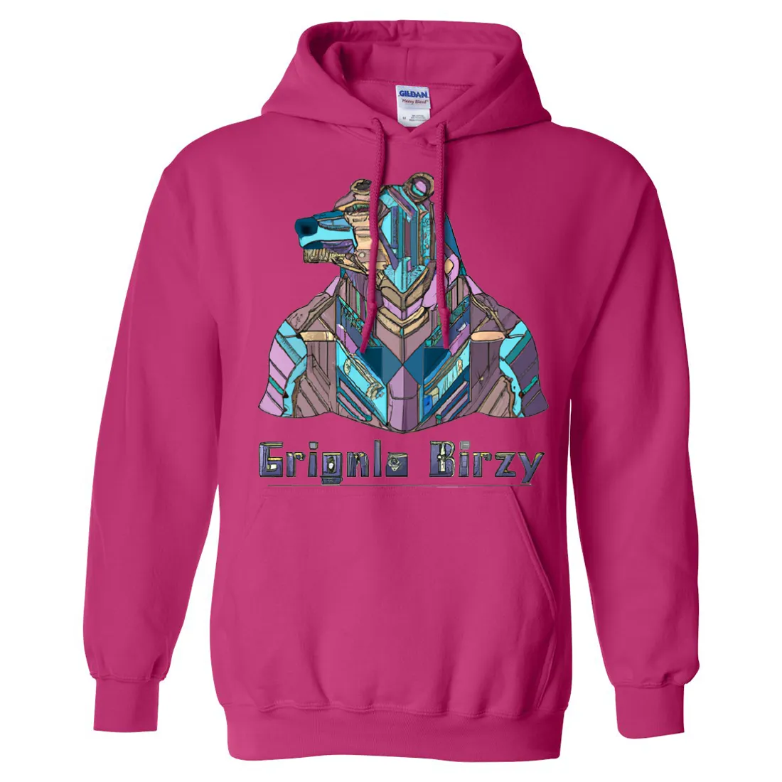 Stained Glass Cyborg Grizzly Bear Sweatshirt Hoodie