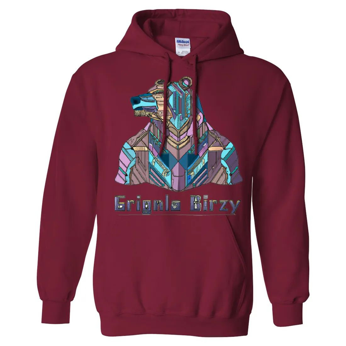 Stained Glass Cyborg Grizzly Bear Sweatshirt Hoodie