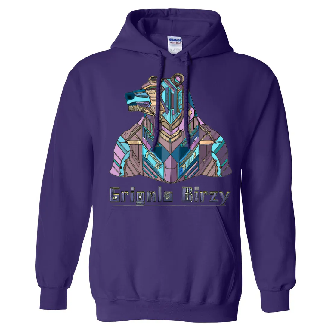 Stained Glass Cyborg Grizzly Bear Sweatshirt Hoodie