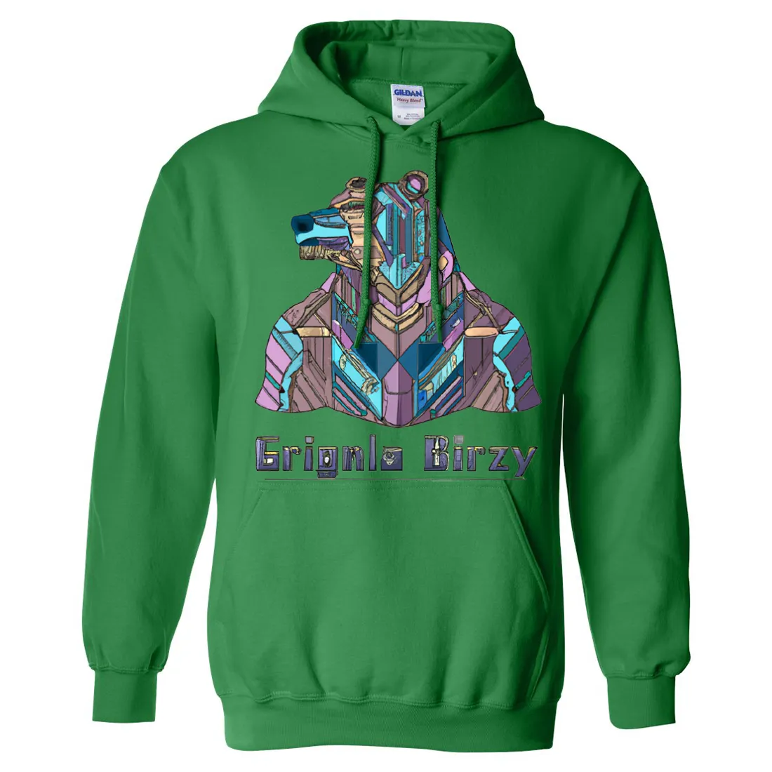 Stained Glass Cyborg Grizzly Bear Sweatshirt Hoodie