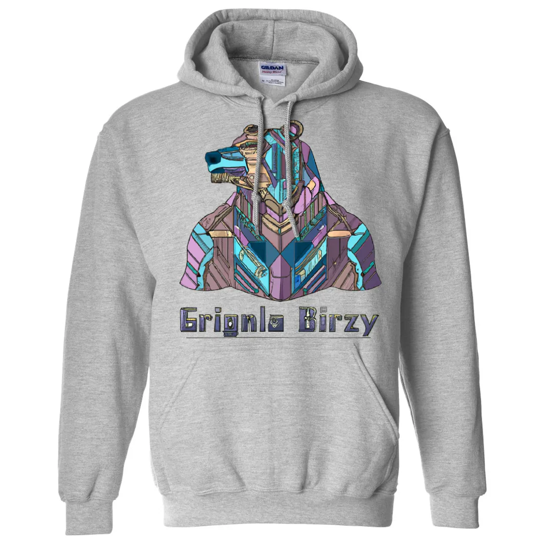 Stained Glass Cyborg Grizzly Bear Sweatshirt Hoodie