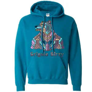 Stained Glass Cyborg Grizzly Bear Sweatshirt Hoodie