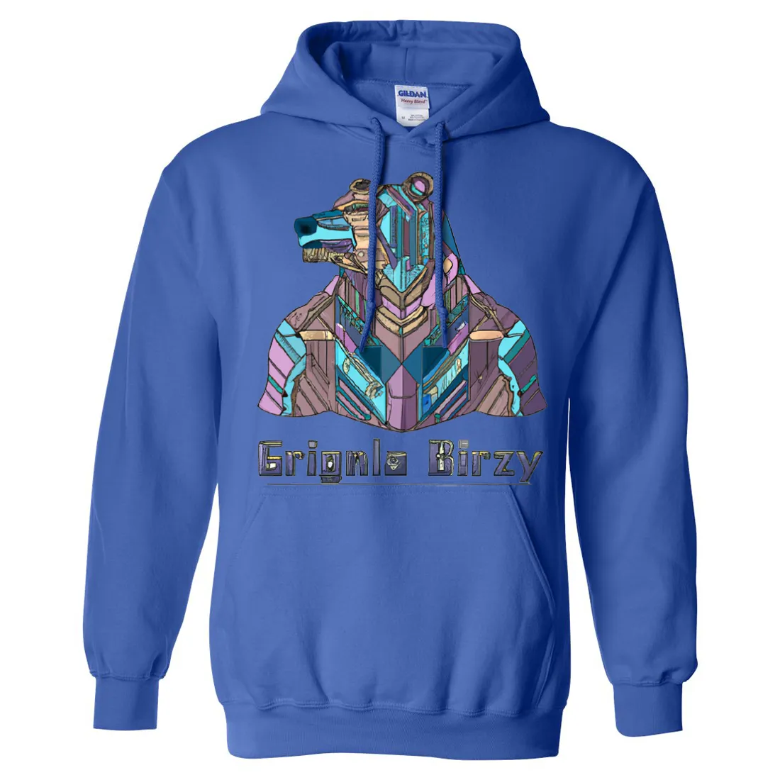 Stained Glass Cyborg Grizzly Bear Sweatshirt Hoodie