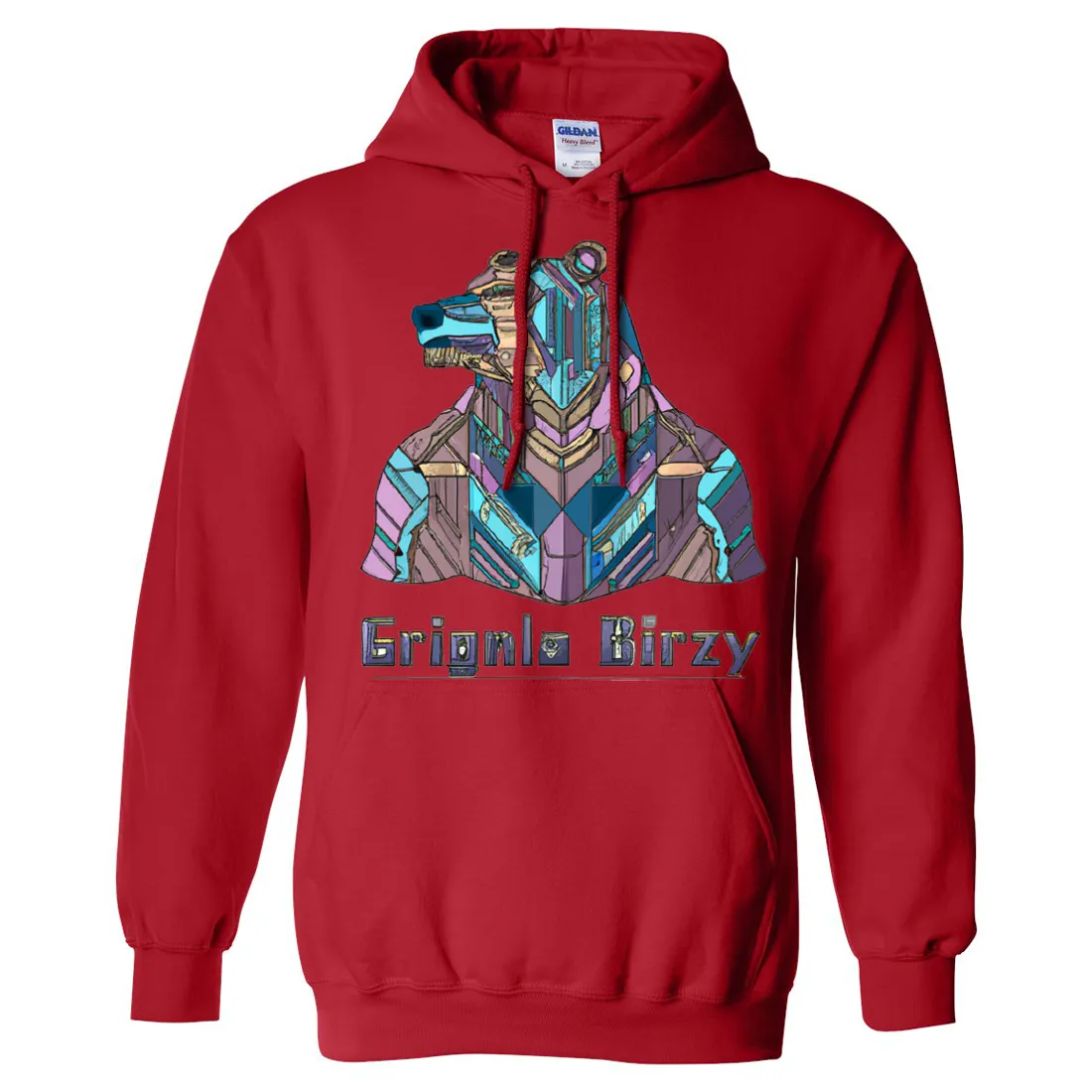 Stained Glass Cyborg Grizzly Bear Sweatshirt Hoodie