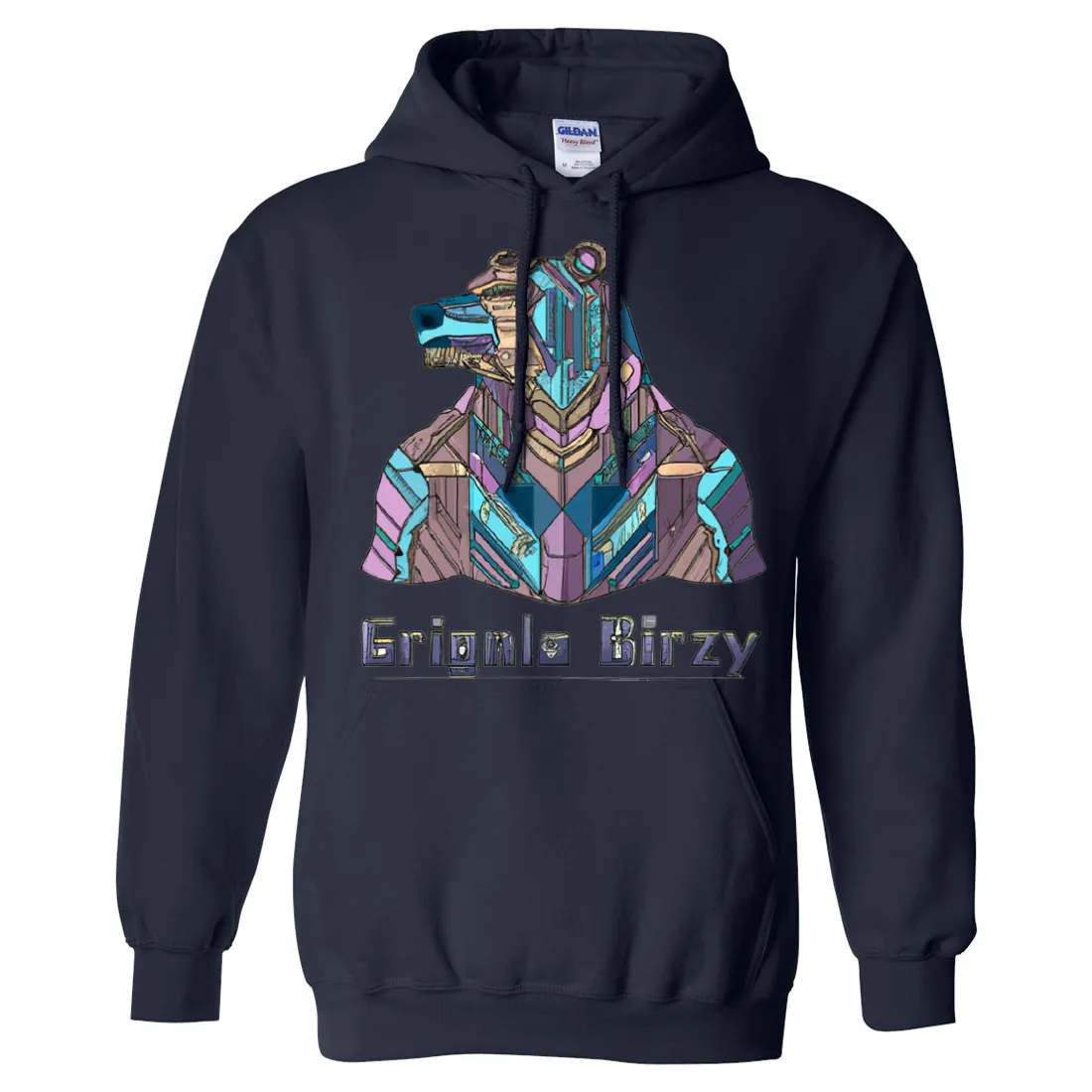 Stained Glass Cyborg Grizzly Bear Sweatshirt Hoodie