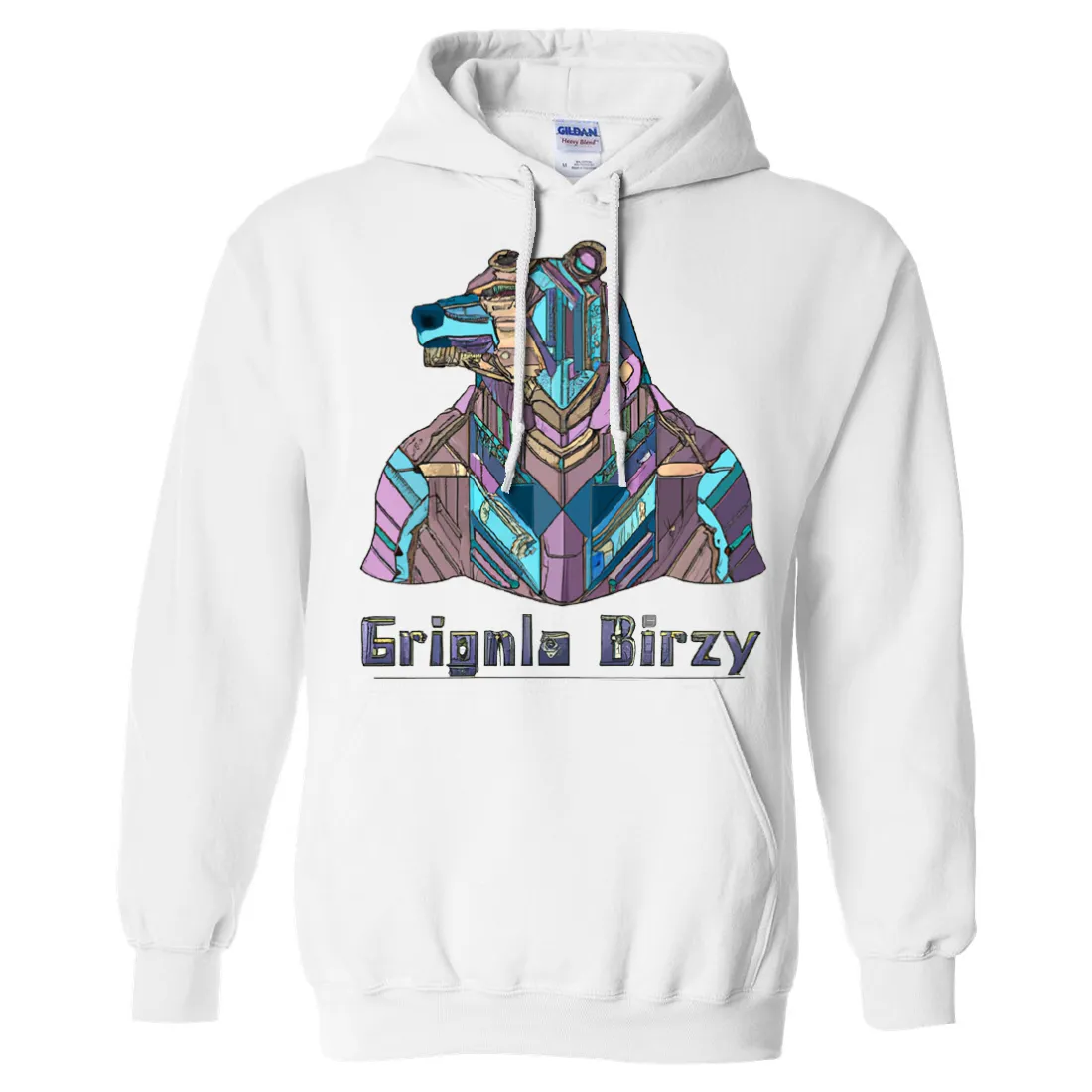 Stained Glass Cyborg Grizzly Bear Sweatshirt Hoodie