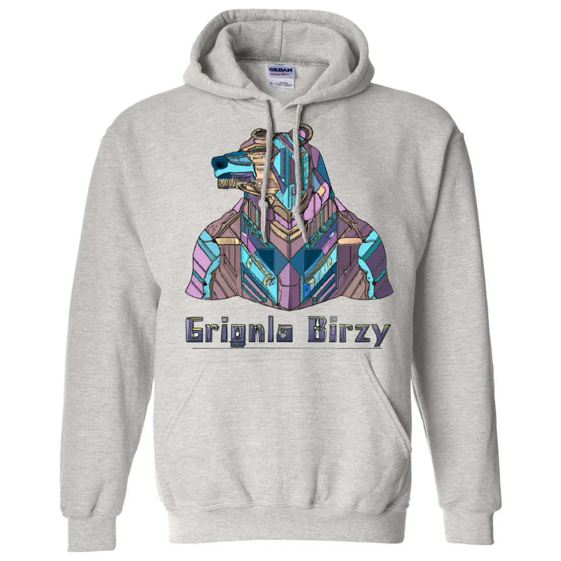 Stained Glass Cyborg Grizzly Bear Sweatshirt Hoodie