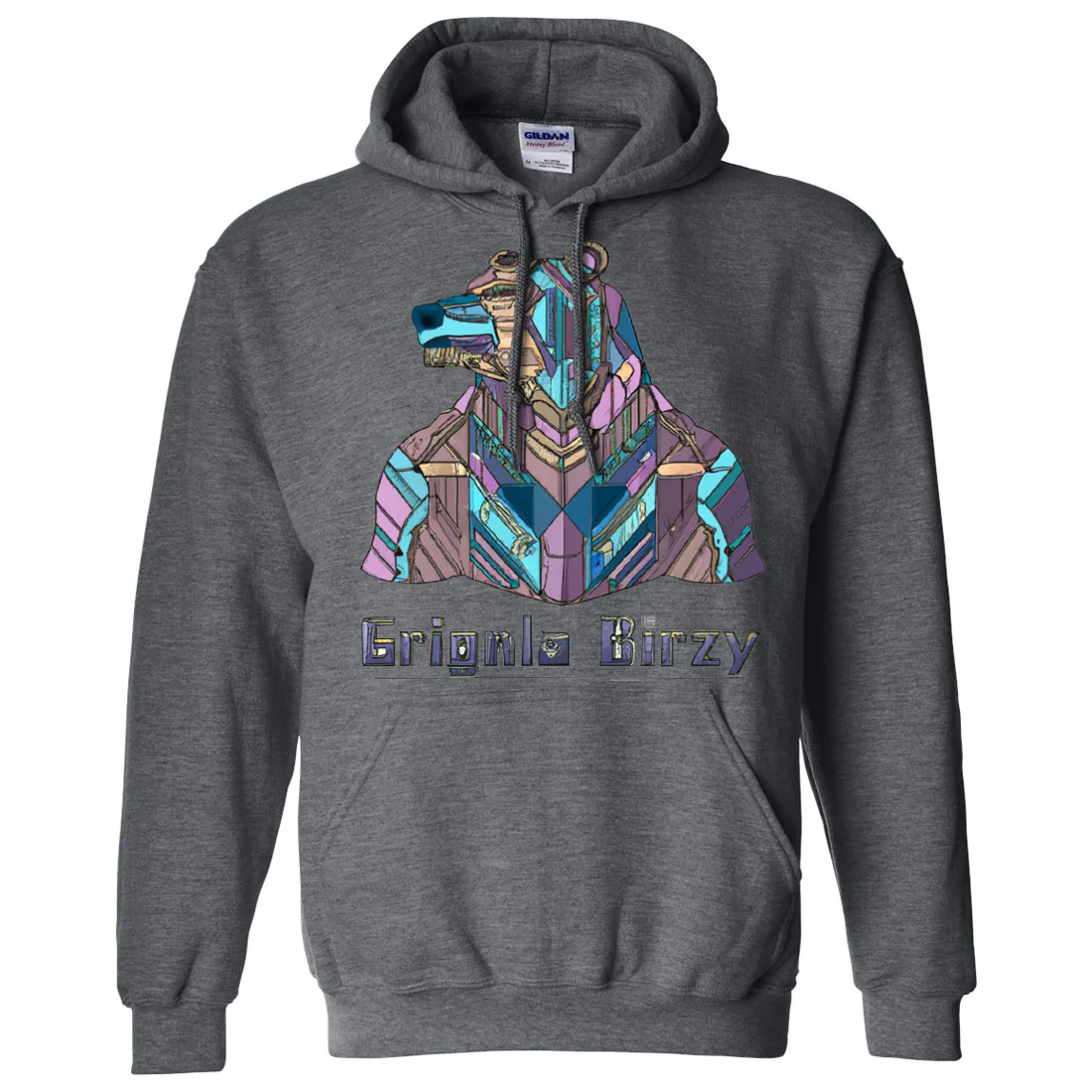 Stained Glass Cyborg Grizzly Bear Sweatshirt Hoodie