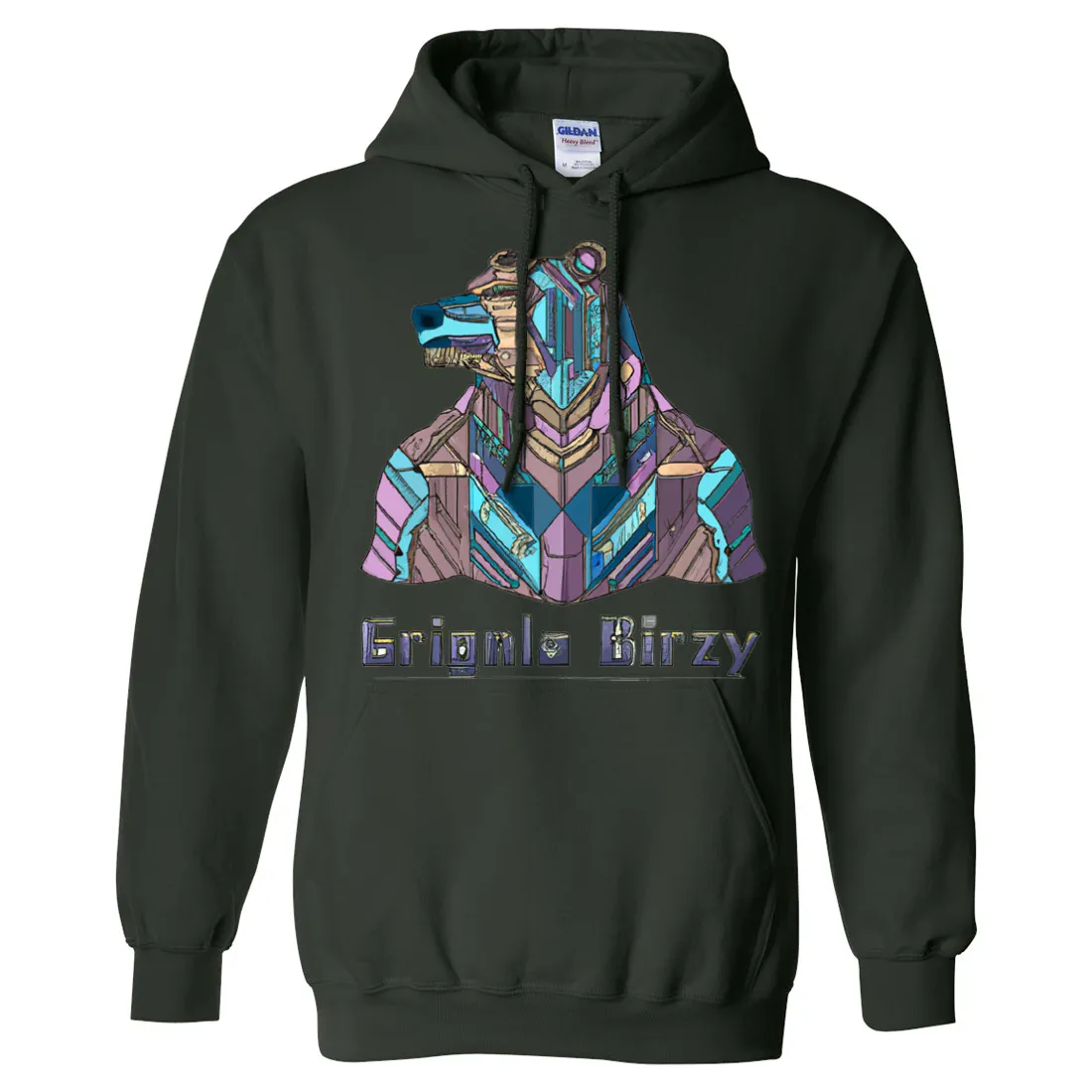 Stained Glass Cyborg Grizzly Bear Sweatshirt Hoodie