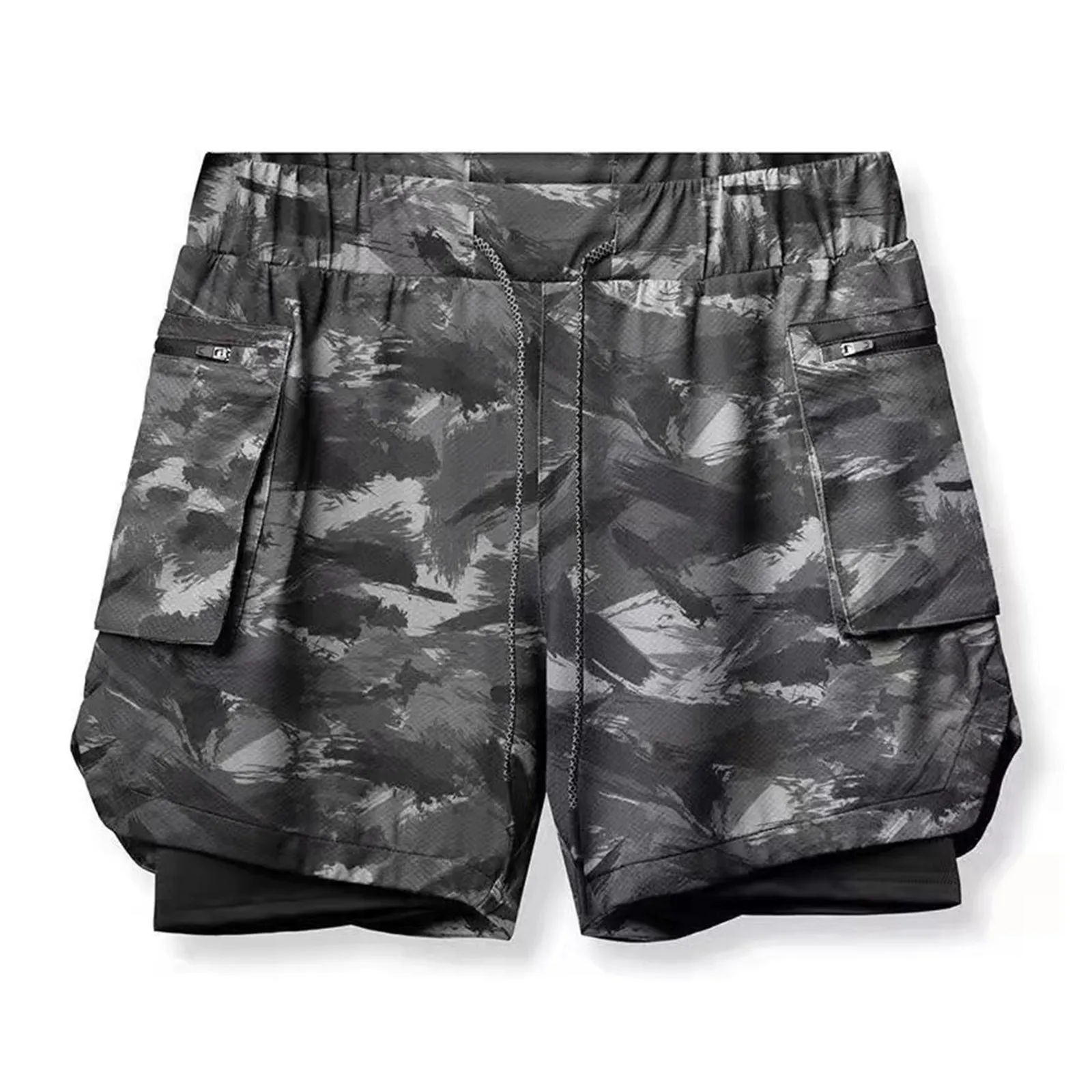 STANDING ZIPPER QUICKDRY POCKET 2 IN 1 7'' INSEAM RUNNING SHORTS